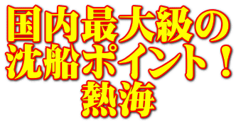 国内最大級の 沈船ポイント！ 熱海